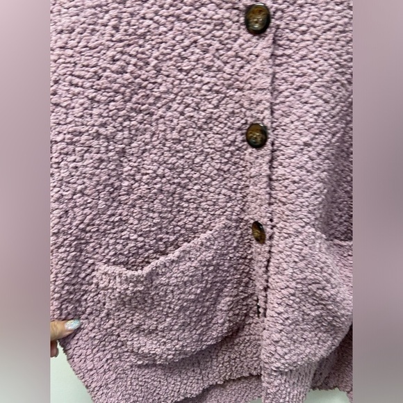 Merokeety Extra Large lilac knobby cardigan sweater oversized - Picture 4 of 8